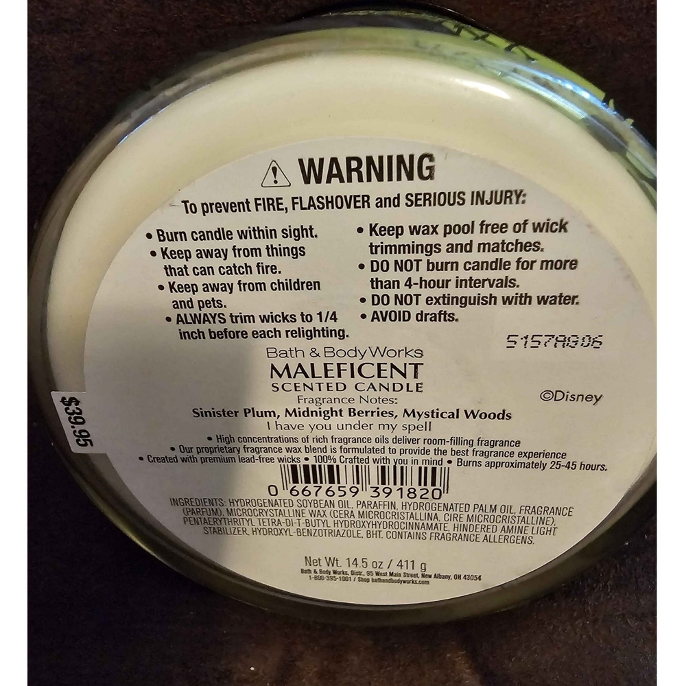 Bath & Body Maleficent Castle 3 Wick Holder - Picture 13 of 13
